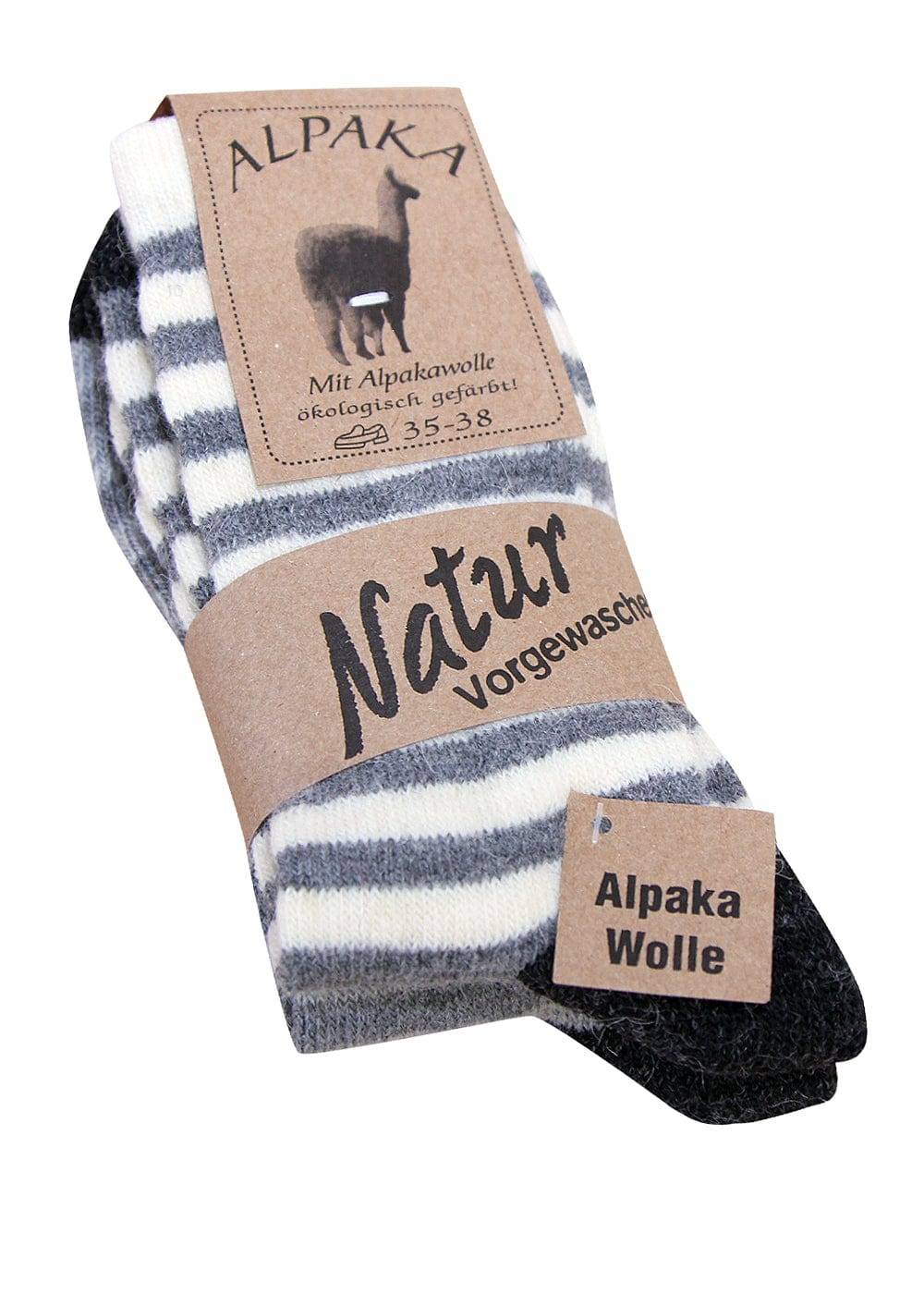 KB Socken Alpaka Ringelsocken grau - 2 Paar Saisonale Angebote