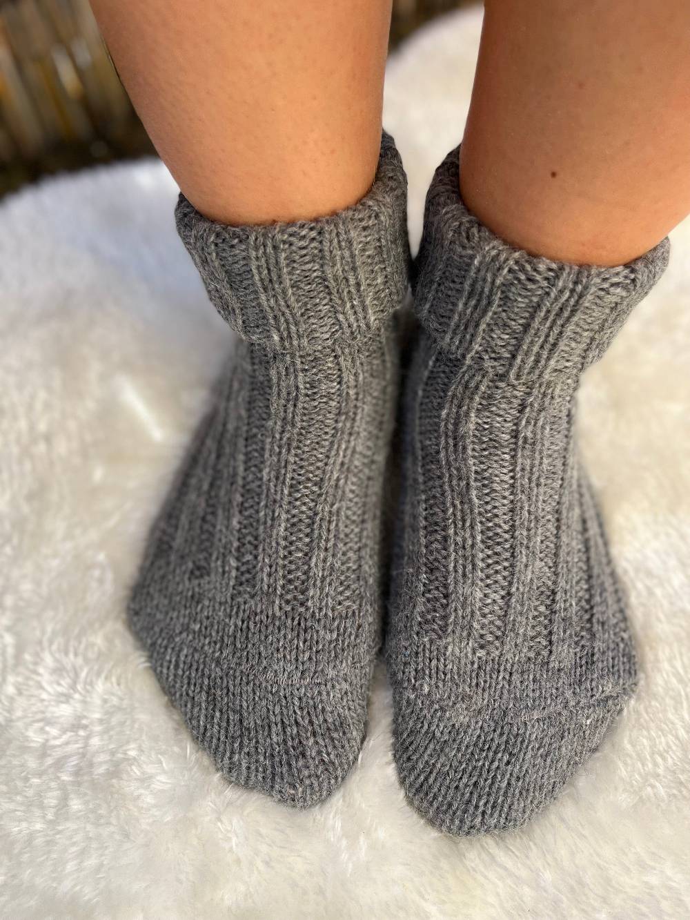 KB Socken Alpakasocken mit Umschlag dickgestrickt - 2 Paar Tiefpreis