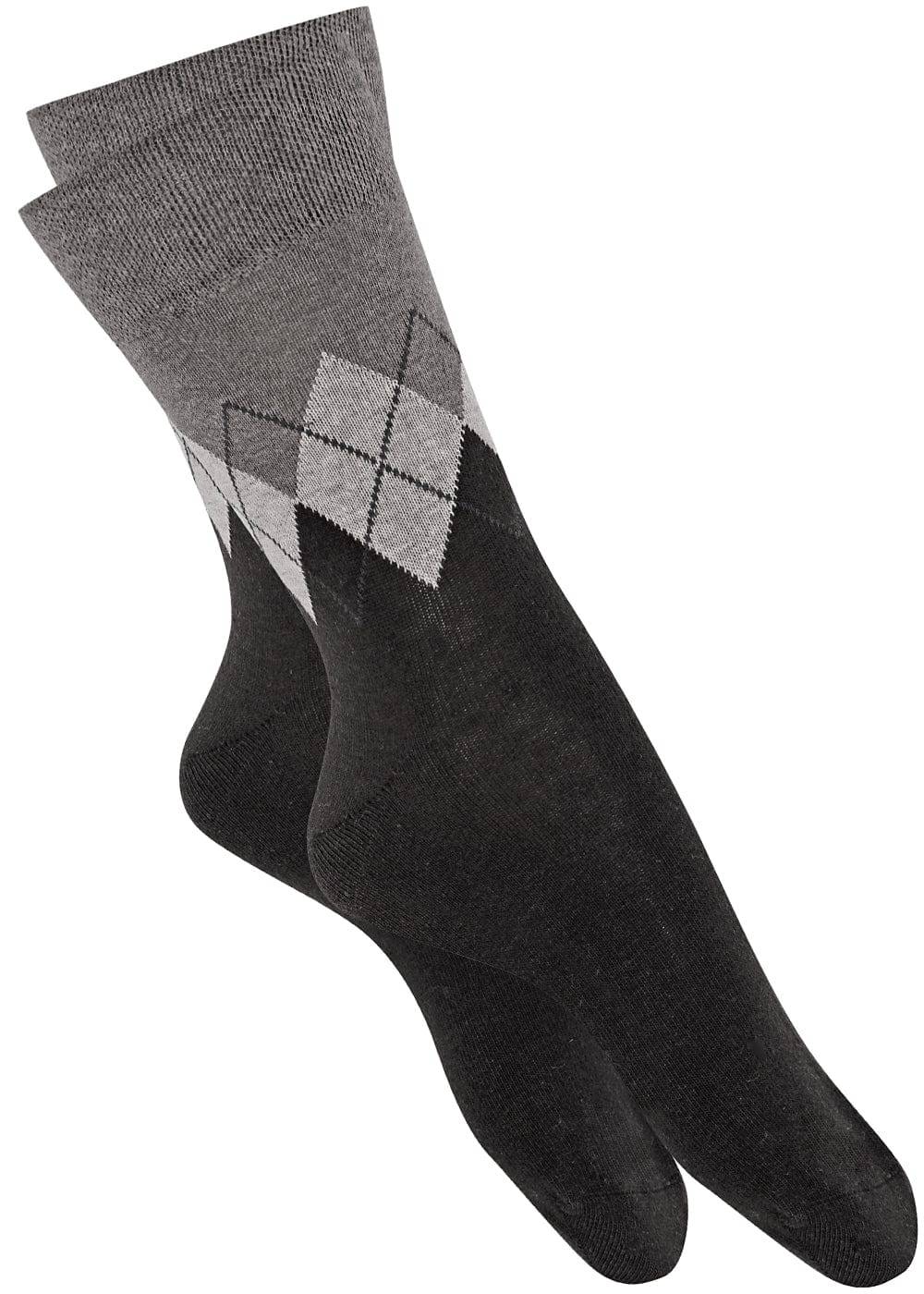 KB Socken Herrensocken mit Rombenmotiv Grau - 3 Paar Begrenzt auf 3 Tage