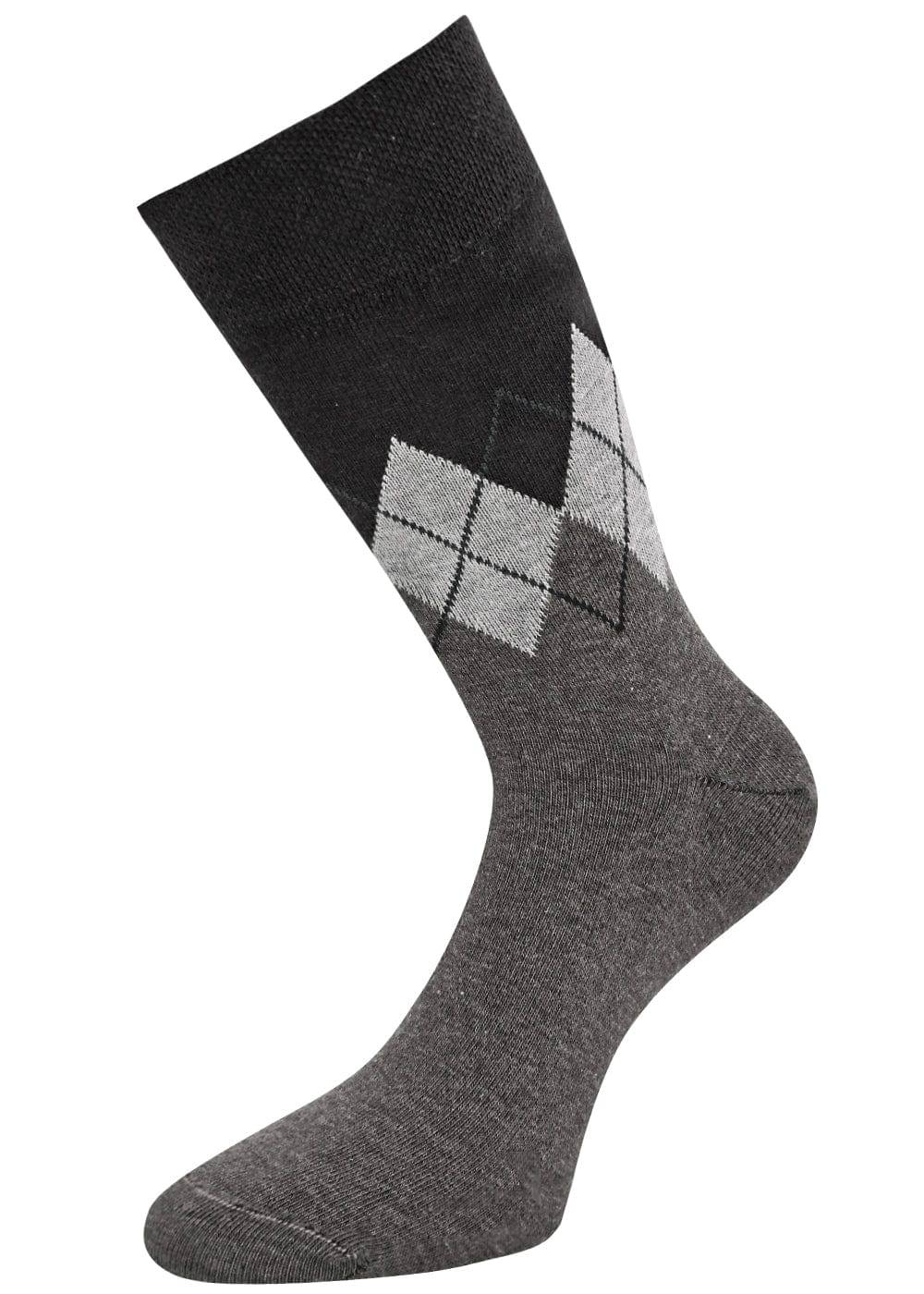 KB Socken Herrensocken mit Rombenmotiv Grau - 3 Paar Begrenzt auf 3 Tage