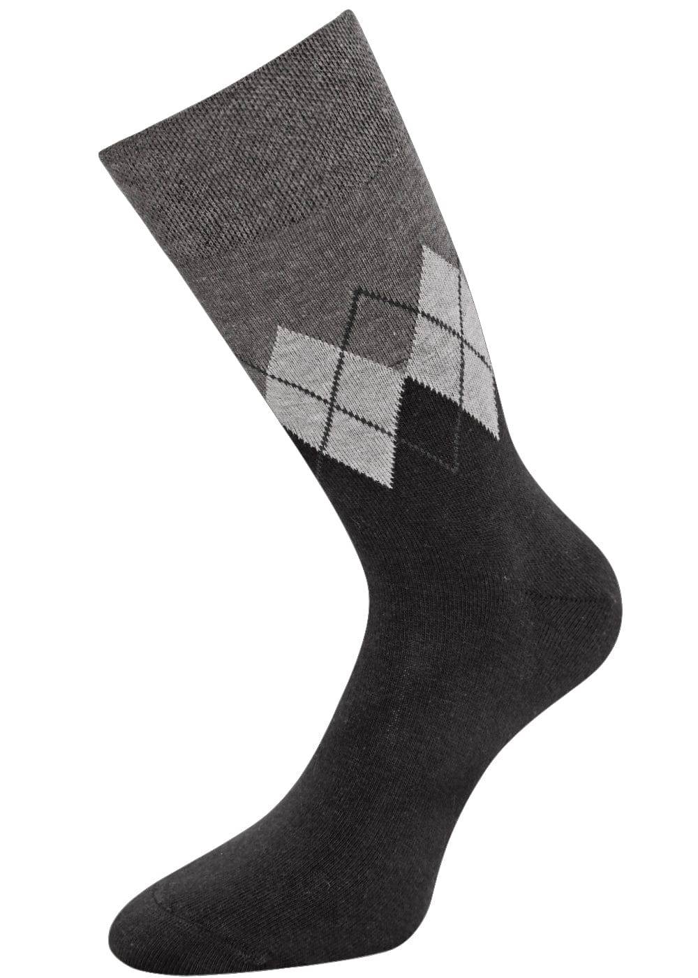 KB Socken Herrensocken mit Rombenmotiv Grau - 3 Paar Begrenzt auf 3 Tage