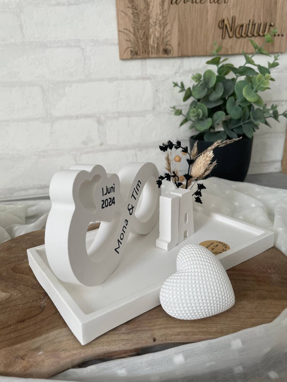 KB Socken Unendlichkeitszeichen, Endlosschleife personalisiert Hochzeit, Jahrestag, , Verlobung,Pärchen, Goldene Hochzeit, Keraflott Tablett Set,Boho Limitierter Zeitrabatt