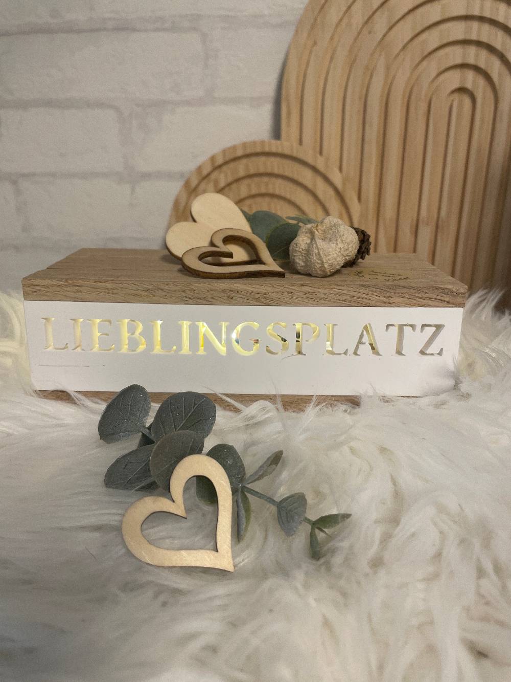 KB Socken Lichtbox aus Holzklötzchen, Lieblingsplatz, Keraflott Deko Lichtleiste, Geschenk, Boho Deko, Keraflott Geschenkidee, Lightbox, Home Deko Günstig kaufen