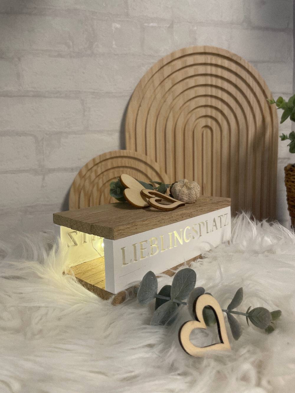 KB Socken Lichtbox aus Holzklötzchen, Lieblingsplatz, Keraflott Deko Lichtleiste, Geschenk, Boho Deko, Keraflott Geschenkidee, Lightbox, Home Deko Günstig kaufen