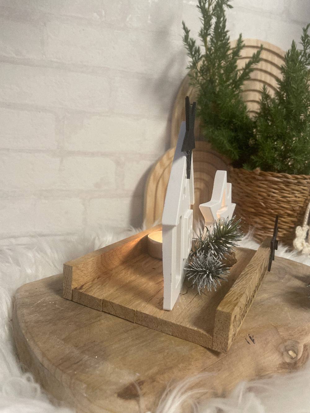 KB Socken Lichthaus, Weihnachtsdeko, Advent, Teelichthalter, Windlicht, Stern, Haus, Skandi, Weihnachten, Wohnzimmer Deko, Holzdeko Wohnzimmer Versandkostenfrei