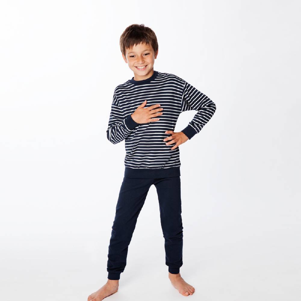 LIVING CRAFTS - Kinderschlafanzug - White/Navy Striped Valentinstagsangebot