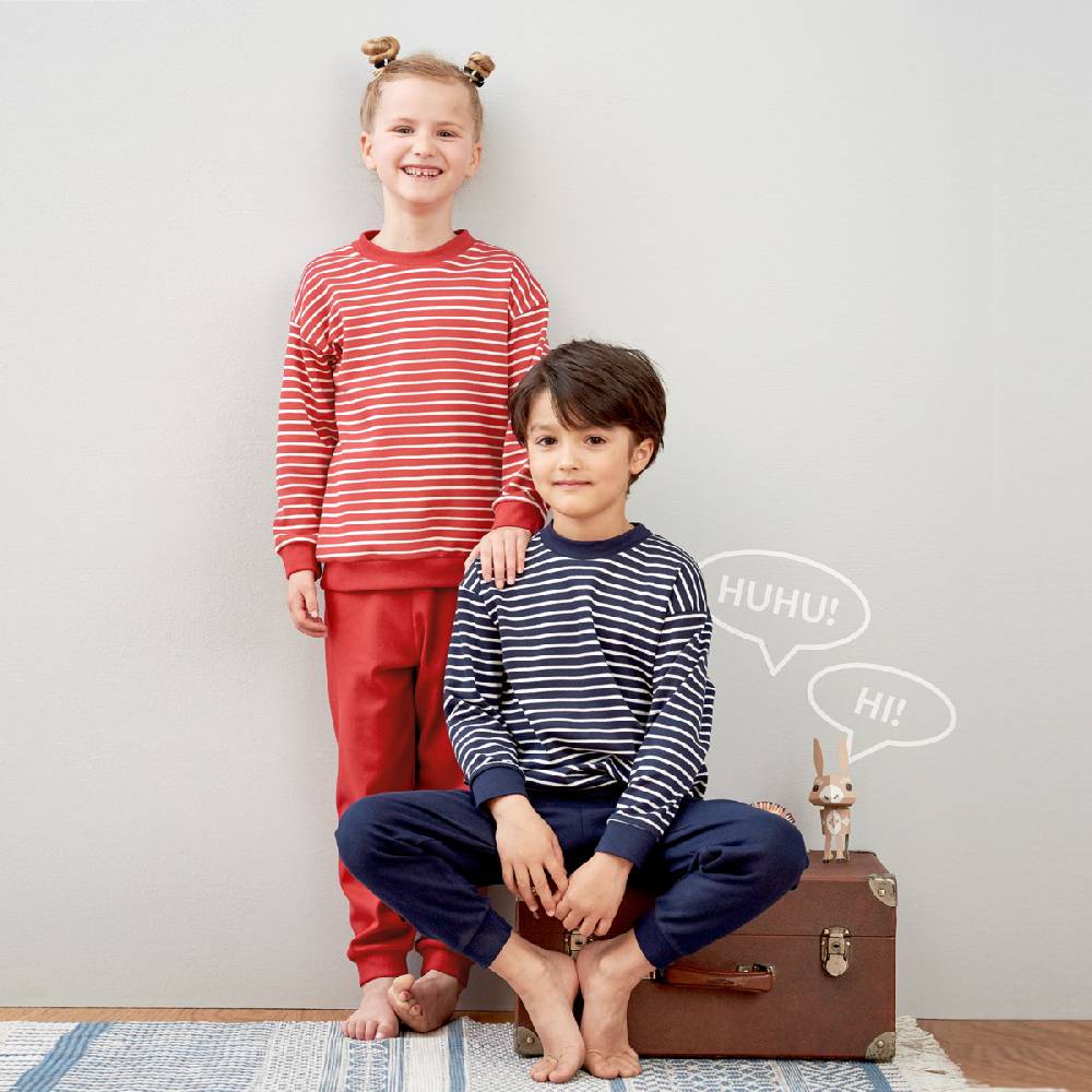 LIVING CRAFTS - Kinderschlafanzug - White/Red Striped Zeitlich begrenztes Angebot