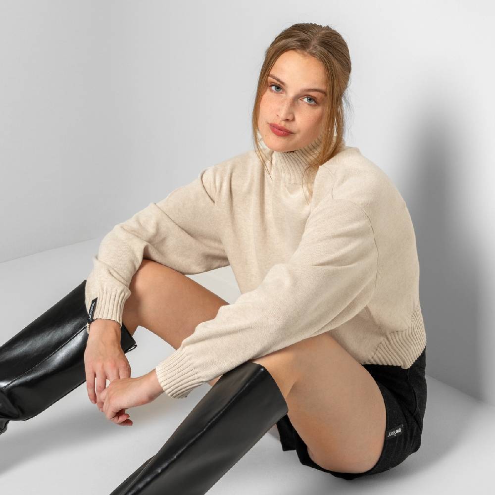LIVING CRAFTS EUGENIE - Oversized Pullover - Sand Speichern exportieren