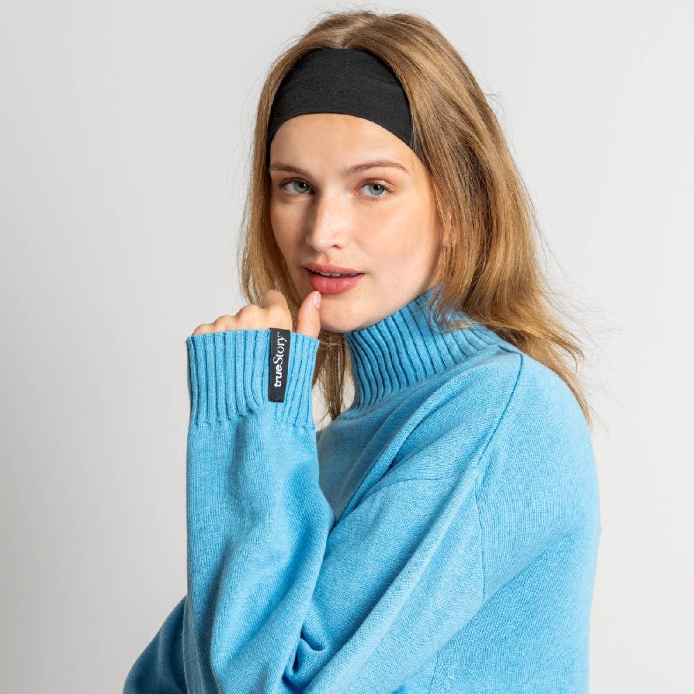 LIVING CRAFTS EUGENIE - Oversized Pullover - Cool Blue Black Friday Preise