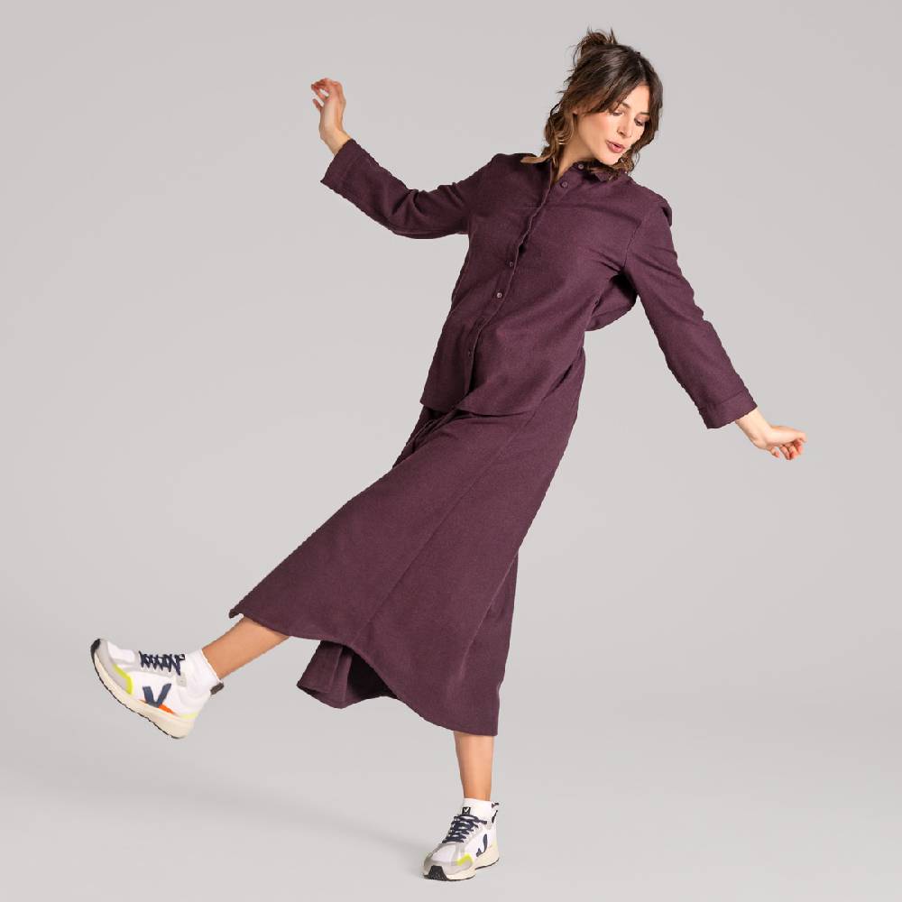 LIVING CRAFTS CHARU - Kleid - Aubergine Schlussverkauf