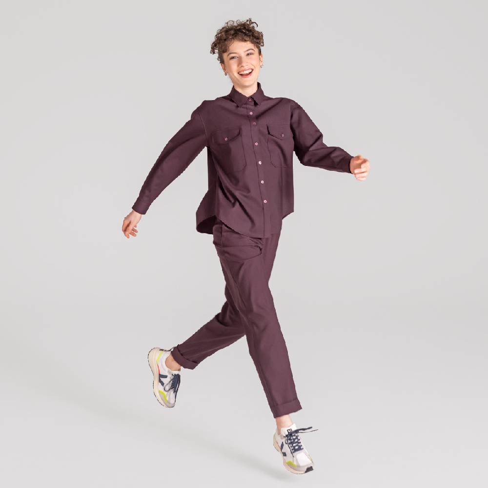 LIVING CRAFTS ARIL - Hose - Aubergine Exklusivangebot