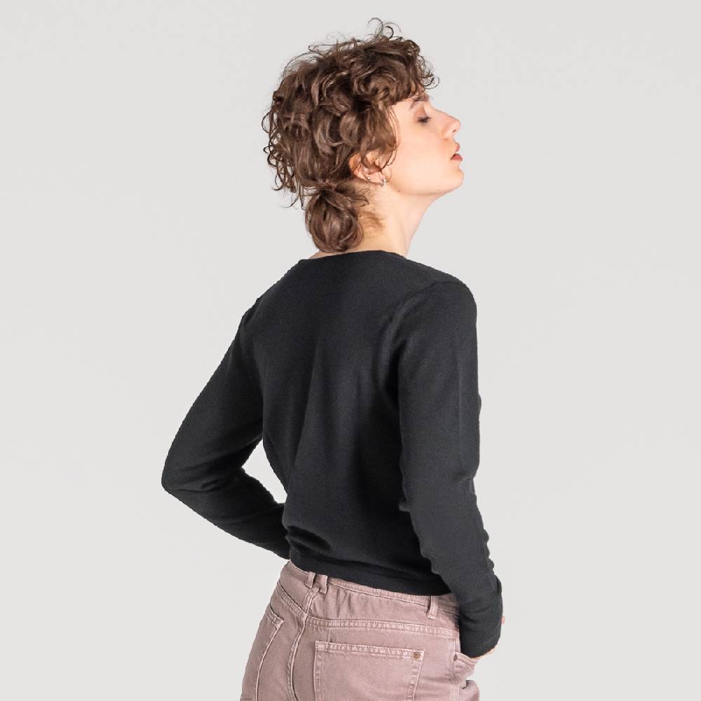 LIVING CRAFTS ALIZEE - Strickjacke - Off Black Black Friday