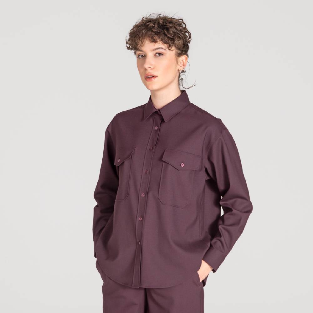 LIVING CRAFTS ALIX - Utility Shirt - Aubergine Weihnachtsangebot