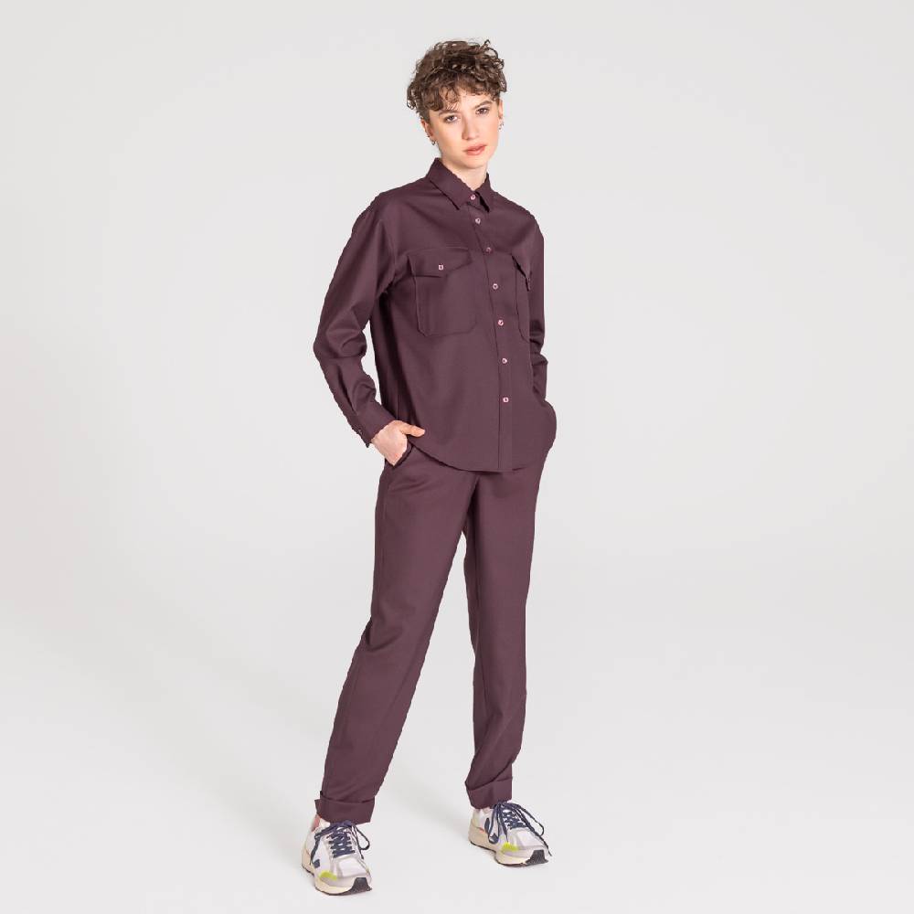 LIVING CRAFTS ALIX - Utility Shirt - Aubergine Weihnachtsangebot