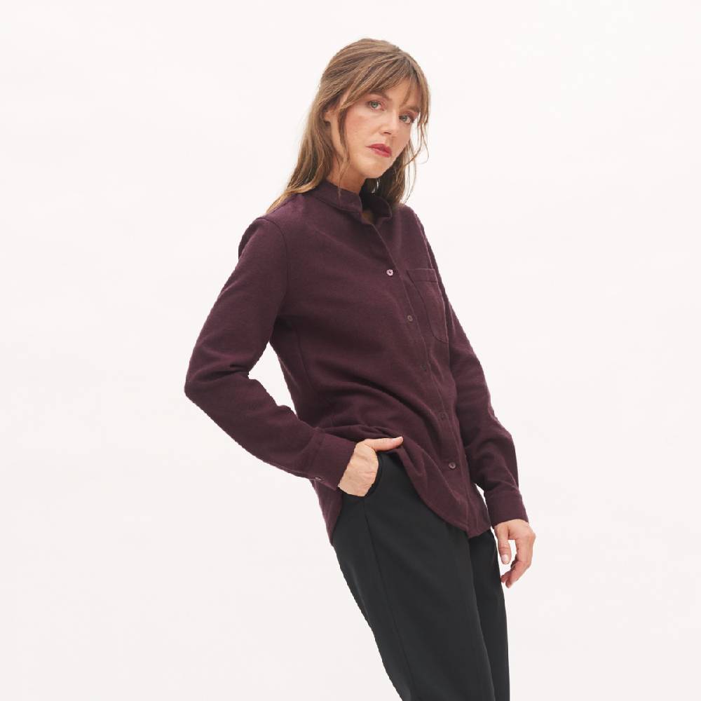 LIVING CRAFTS ANCY - Flanellhemd - Aubergine Muttertagsangebot