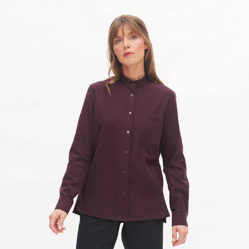 LIVING CRAFTS ANCY - Flanellhemd - Aubergine Muttertagsangebot