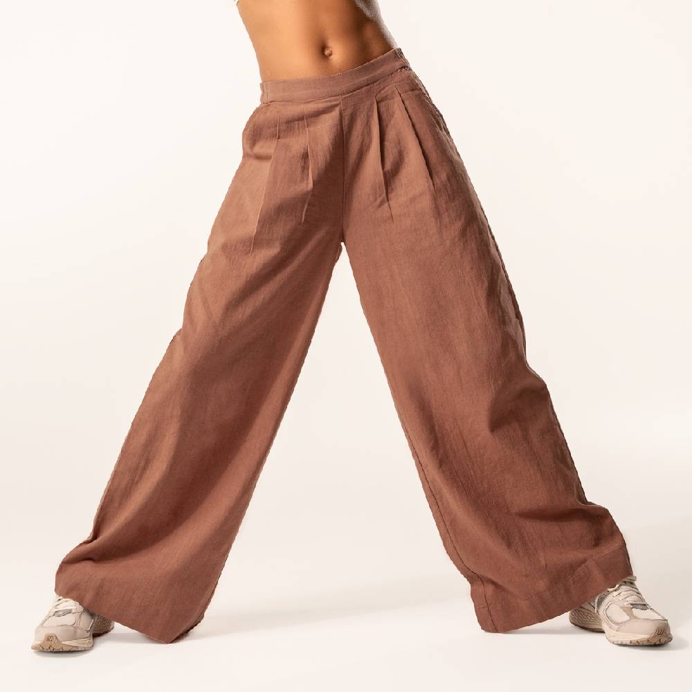 LIVING CRAFTS DUYEN - Weite Bundfaltenhose - Brown Räumungsverkauf