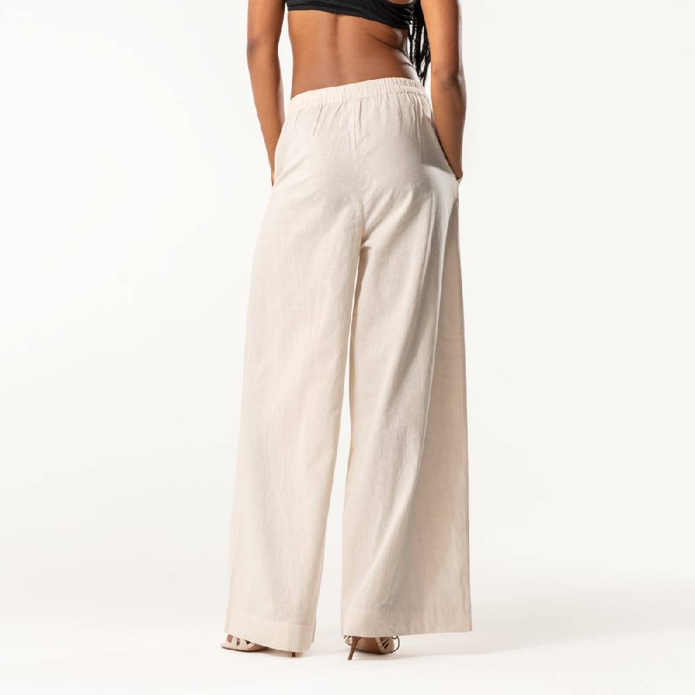 LIVING CRAFTS DUYEN - Weite Bundfaltenhose - Sand Kauf eins, bekomm eins gratis