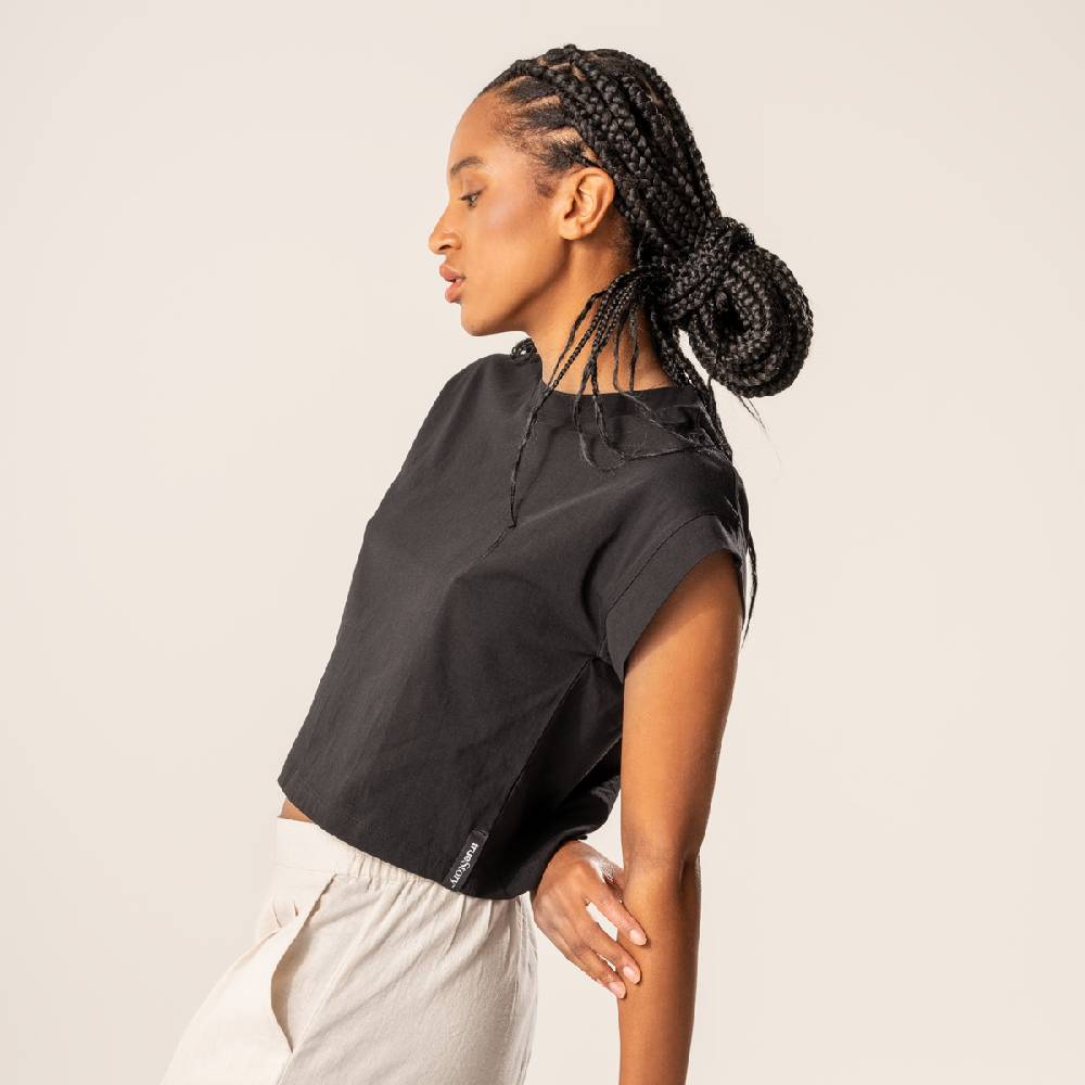 LIVING CRAFTS DANBI - Boxy T-Shirt - Black Letzte 3 Tage