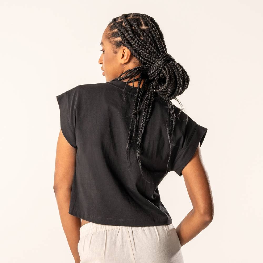 LIVING CRAFTS DANBI - Boxy T-Shirt - Black Letzte 3 Tage