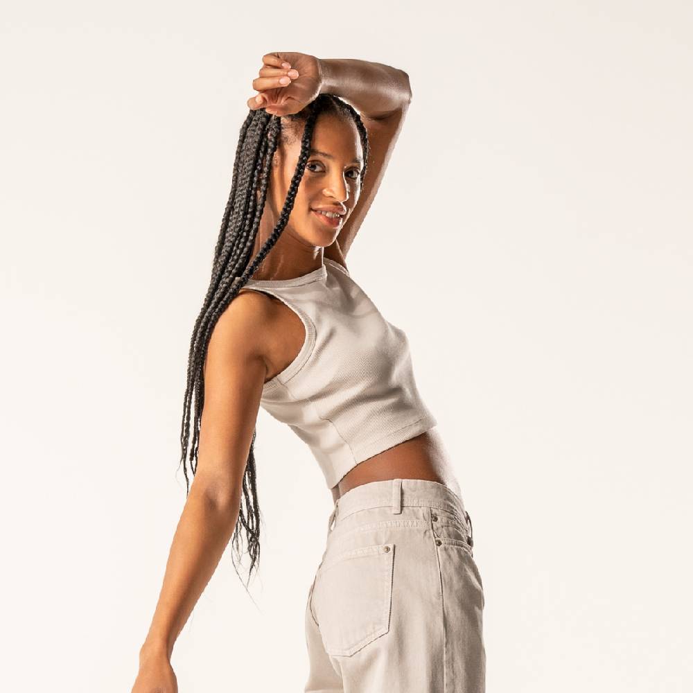 LIVING CRAFTS DEMI - Ripp-Crop-Top - Sand Neueste Stile