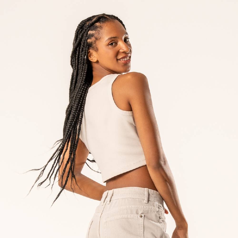 LIVING CRAFTS DEMI - Ripp-Crop-Top - Sand Neueste Stile