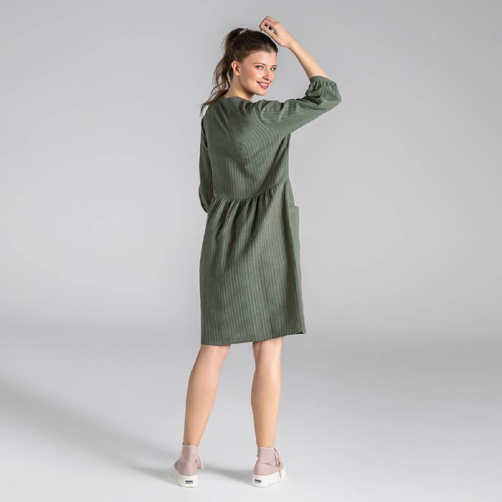 LIVING CRAFTS BLOSWEN - Seersucker Kleid - Khaki Discount Store für neue Produkte