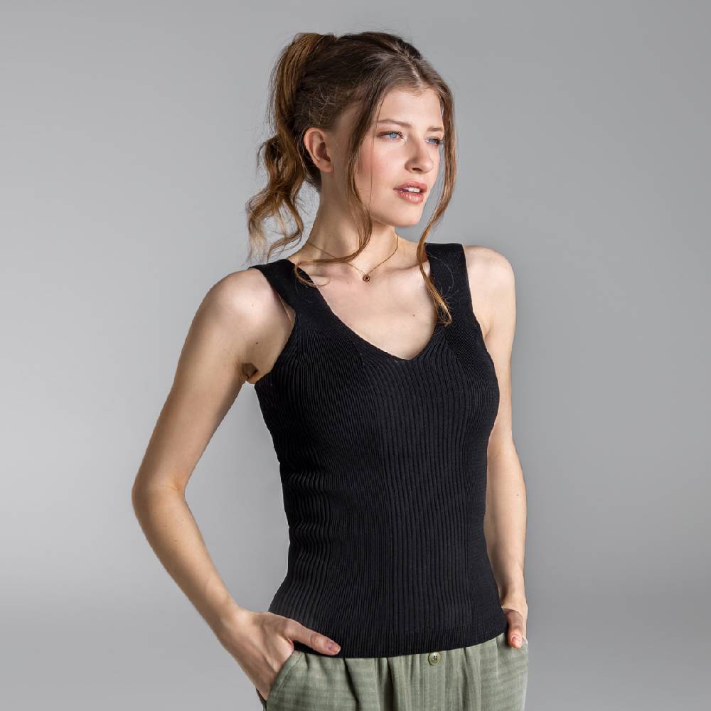 LIVING CRAFTS BIENKE - Strick Top - Black Fabrikladen