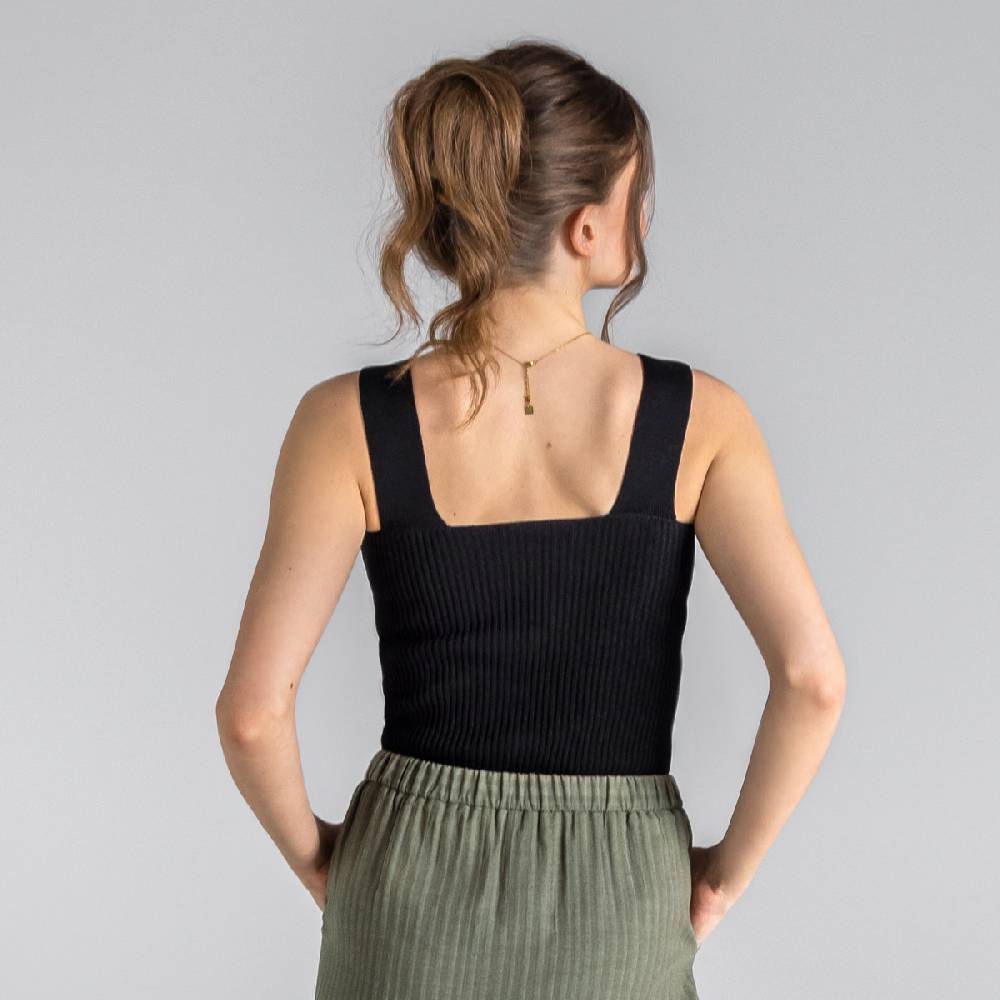 LIVING CRAFTS BIENKE - Strick Top - Black Fabrikladen