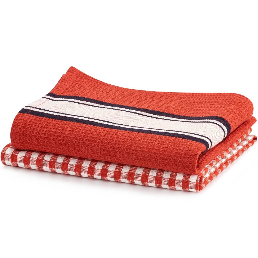 LIVING CRAFTS DELHI - Geschirrtücher, 2er-Pack - Red Clay Saisonschlussverkauf
