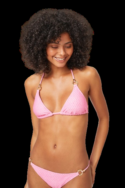 BIKINIS Ring Padded Triangel Bikini Pink Kostenlose Rückgabe