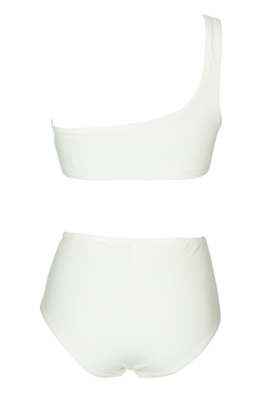 NEUHEITEN Basic Asymmetrischer Bikini weiß Blitzverkäufe
