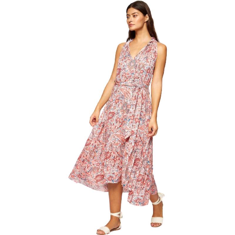 NEUHEITEN Coral Paisley Midikleid Discount Store für neue Produkte