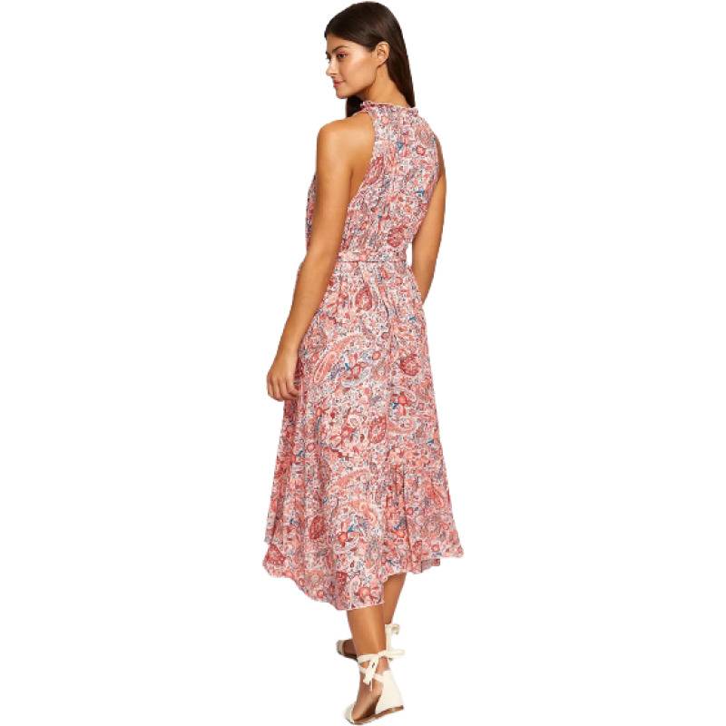 NEUHEITEN Coral Paisley Midikleid Discount Store für neue Produkte