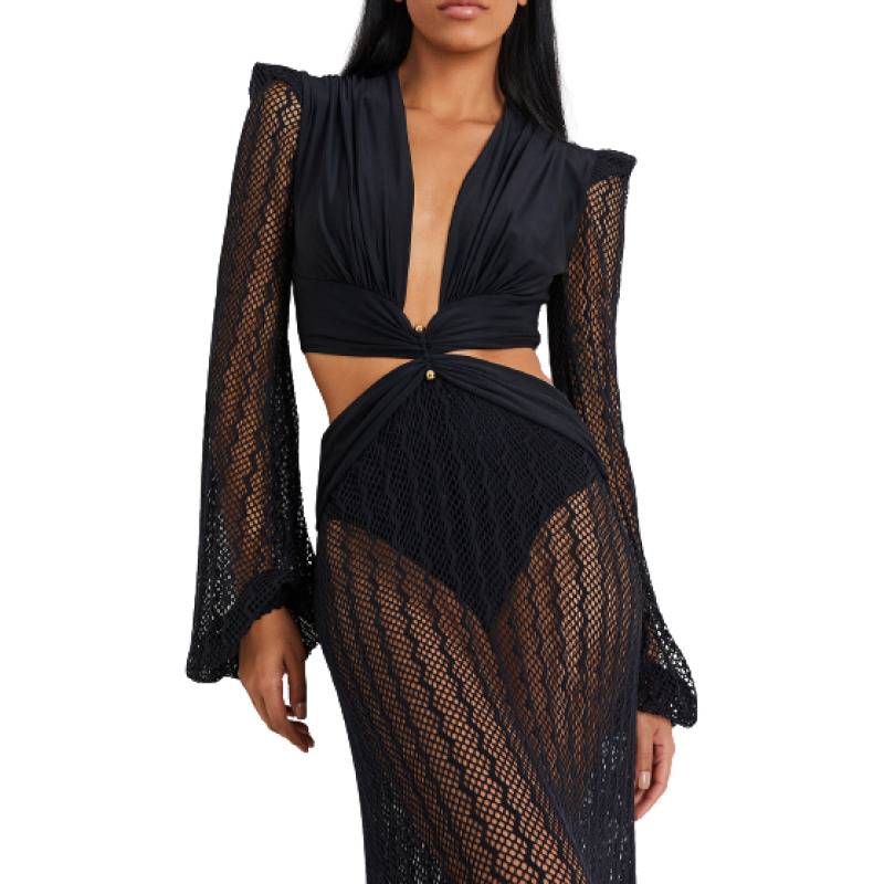 NEUHEITEN Cut-Out Kleid Schwarz Fabrikladen