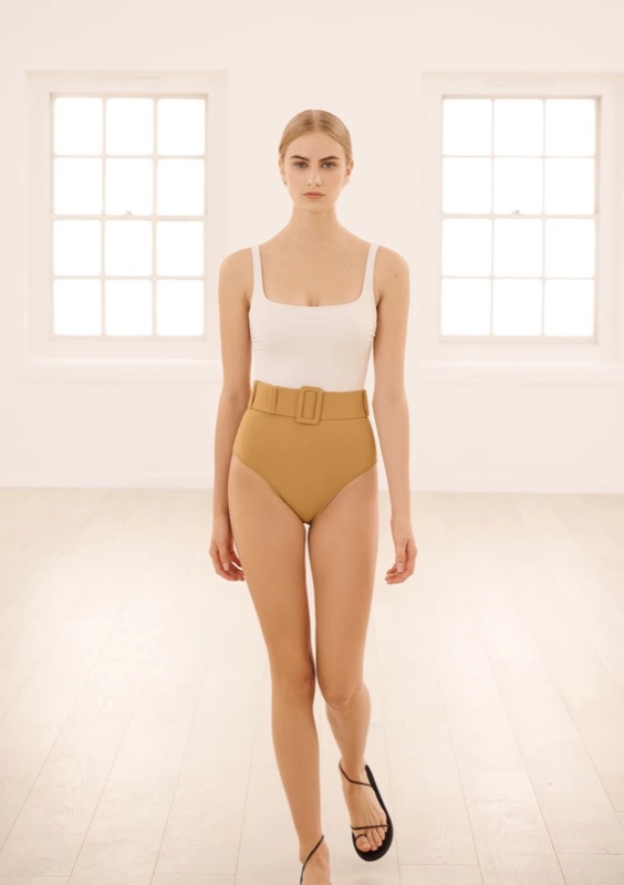 NEUHEITEN Cassandra Bügel Badeanzug Creme/Sand Kostenlose Rückgabe