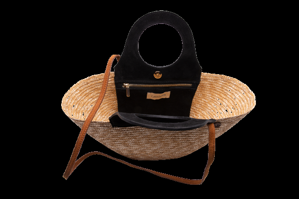 ACCESSOIRES Mini Tote Natur/Schwarz Begrenztes Angebot