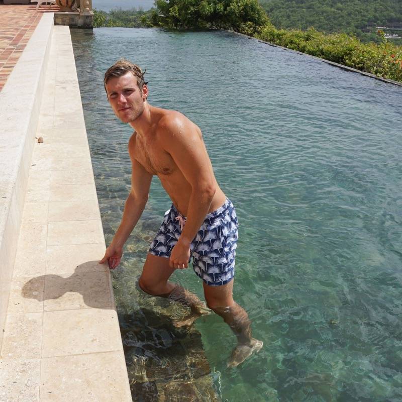 HERREN Badehose Palme in dunkelblau Bis zu 65% Rabatt