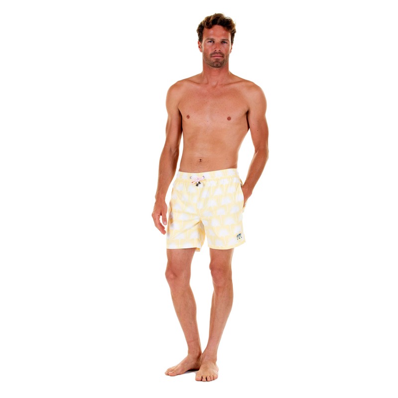 HERREN Badehose Palme in gelb Sonderangebot der Fabrik
