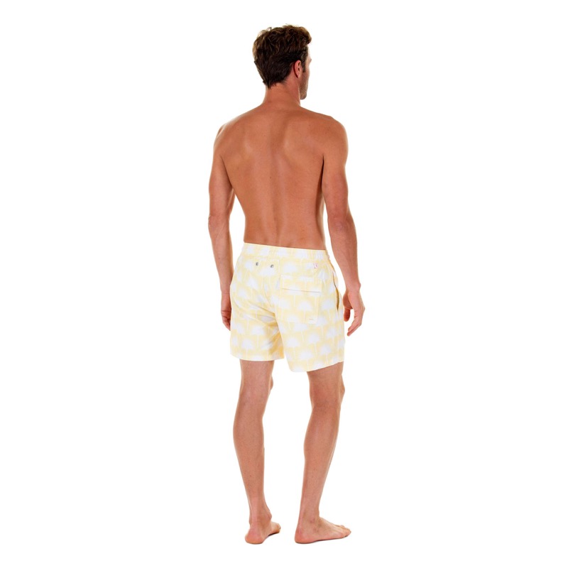 HERREN Badehose Palme in gelb Sonderangebot der Fabrik