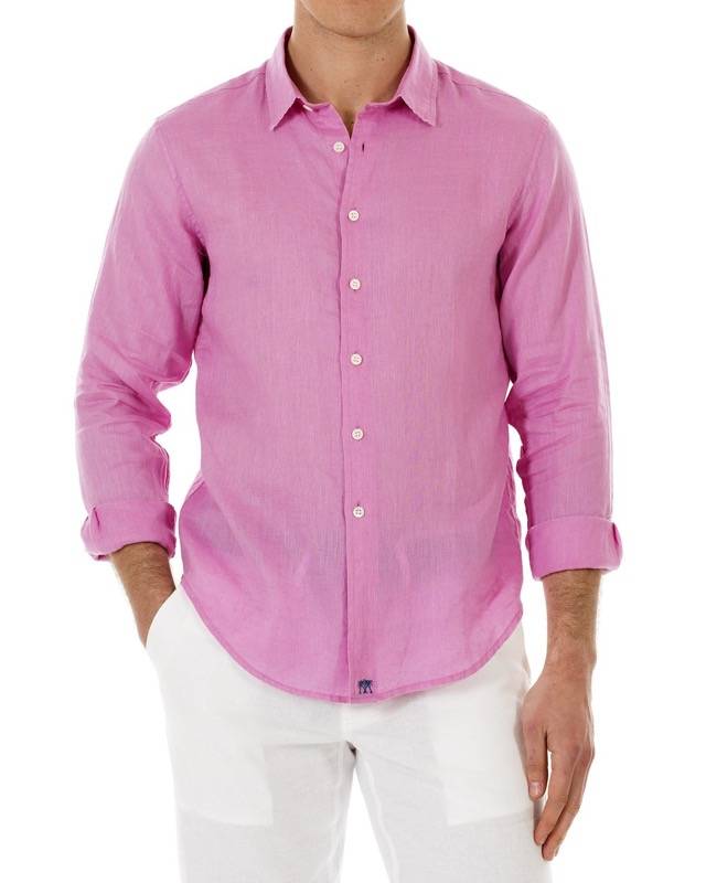 HERREN Leinenhemd in rosa 50% Rabatt mit kostenlosem Versand