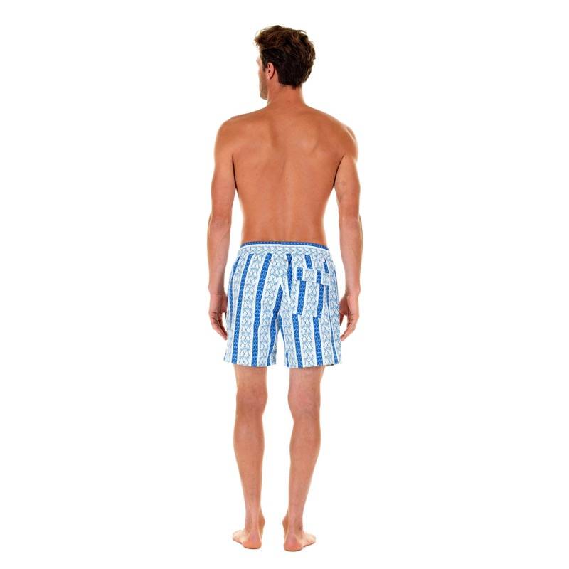 HERREN Badehose mit Streifen in blau Kostenloser Versand international