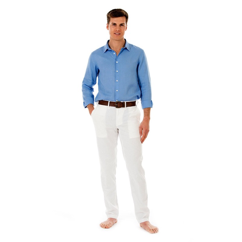 HERREN Leinenhose in weiß zollfrei