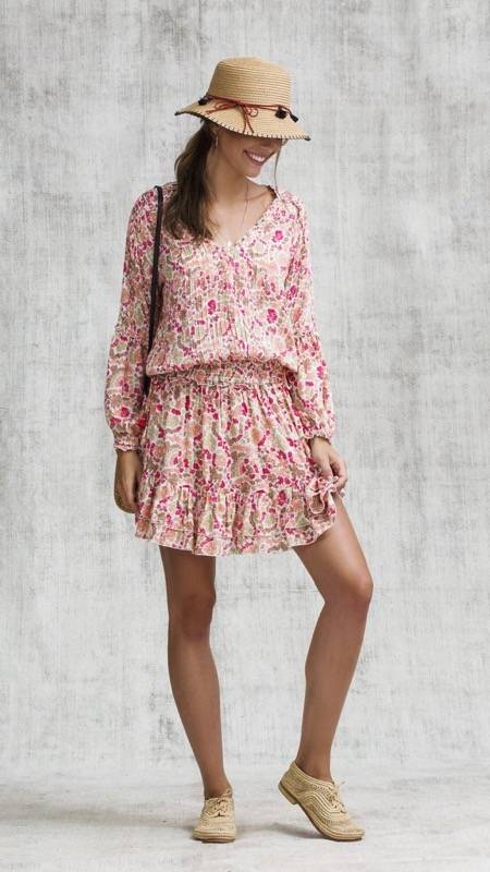 SALE Ilona Minikleid in Pink Yvonne Kostenloser Versand