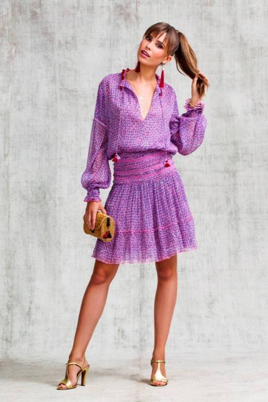 SALE Clara Minikleid in Pink Geo Flower Limitierter Zeitrabatt