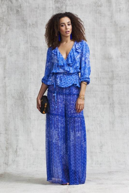 SALE Elise Wickel-Bluse in Blue Butterfly Versandkostenfrei