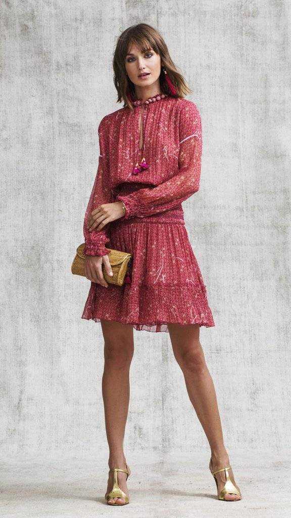 SALE Clara Minikleid in Red Geo Flower Großer Ausverkauf