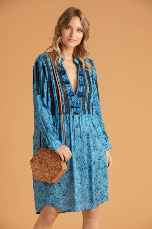 SALE Triny Tunikakleid Blau Begrenztes Angebot
