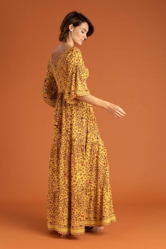 SALE Mia Maxikleid Gelb Online Shopping