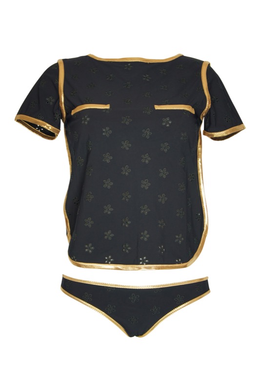 SALE Surfrider Beach Top mit Bikini Slip Black Saisonschlussverkauf